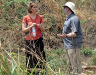 Episcopal Church missionary Robin Denney discusses her agricultural ministry in South Sudan with The Rev. David Copley, Mission Personnel Officer for The Episcopal Church. Photo by Matthew Davies.